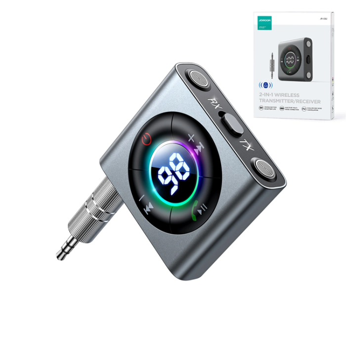 Joyroom - Joyroom JR-CB2 Bluetooth AUX-Sändare För Bil, TV - Grå