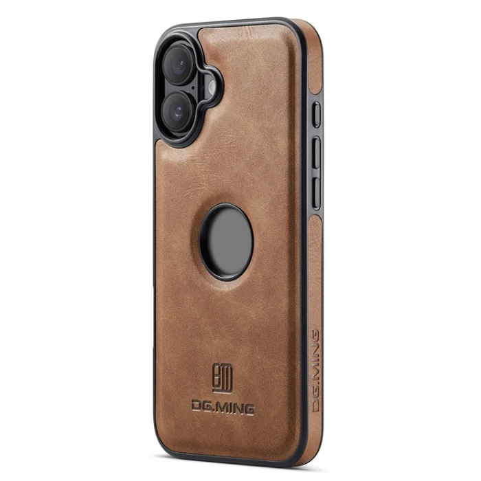 DG.MING - DG.MING iPhone 16 Mobilskal Anti-Drop Läder - Brun