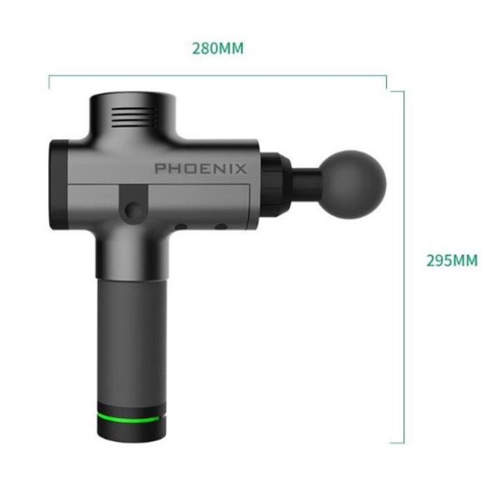 OEM - Phoenix Massagepistol A1 med 9 Massagehuvuden 2400mAh - Svart