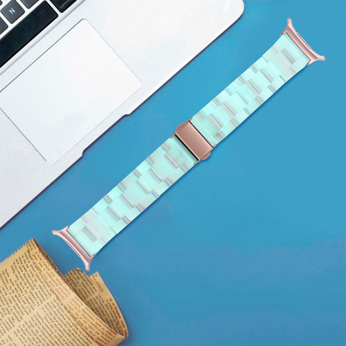 A-One Brand - Galaxy Watch 8/8 Classic (40/44/46mm) Armband Vattentät Acrylic - Rosa Grön