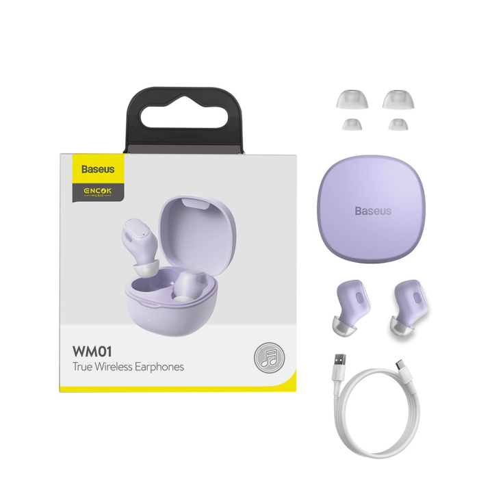 UTGATT1 - Baseus TWS Bluetooth 5.3 Trådlösa Hörlurar Encok WM01 - Lila