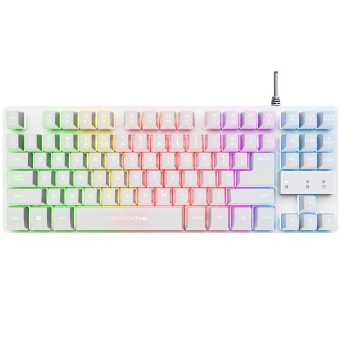 Trust - Trust GXT 833W Thado Gamingtangentbord Nordisk layout Vit