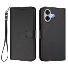 A-One Brand - iPhone 17 Plånboksfodral Läder med Handledsrem - Svart