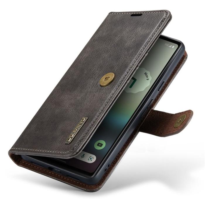 DG.MING - DG.MING Google Pixel 6a Plånboksfodral Detachable 2in1 Äkta Läder - Grå
