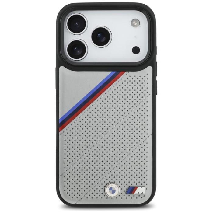 BMW - BMW iPhone 17 Pro Mobilskal MagSafe M Tricolor Metal Logo - Grå