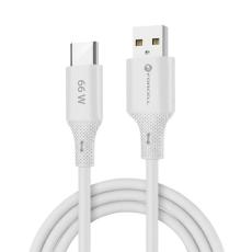 Forcell - FORCELL USB-A till USB-C 66W Kabel 3A 1m QC4.0 Silikon C342 - Vit