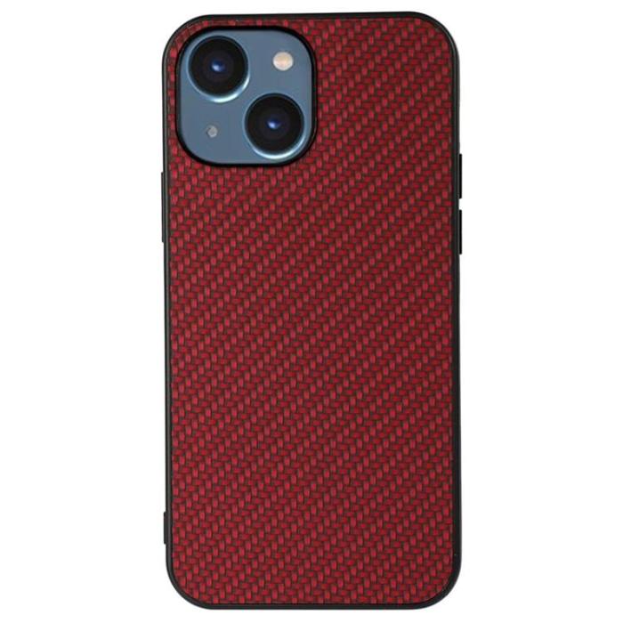 OEM - iPhone 14 Plus Skal Carbon Fiber - Röd