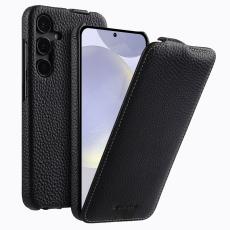 Melkco - MELKCO Samsung Galaxy S24 Plus Vertikalt Flipfodral &Auml;kta L&auml;der Svart