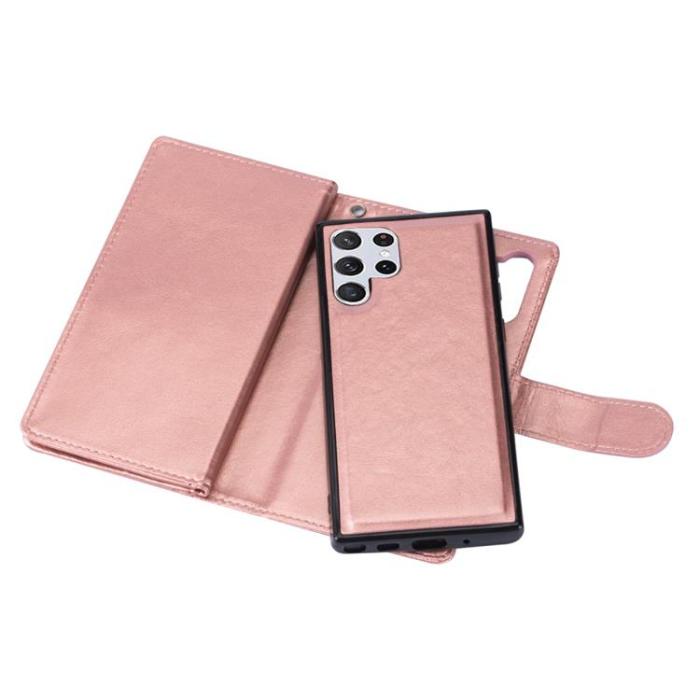 A-One Brand - 2-i-1 Plånboksfodral med 9 Kortplatser Galaxy S22 5G - Rosa Guld