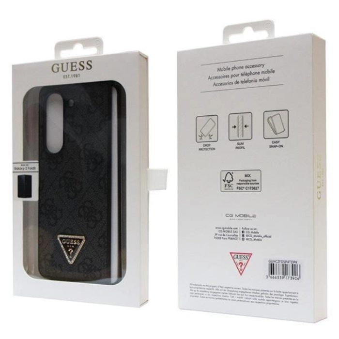 Guess - Guess Galaxy Z Fold 5 Mobilskal Läder Diamond Triangle