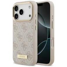 Guess - Guess Mobilskal till iPhone 17 Pro MagSafe 4G Logo Plate - Rosa