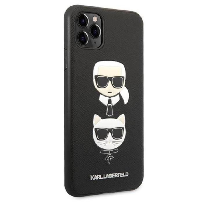 KARL LAGERFELD - Karl Lagerfeld iPhone 11 Pro Max Skal Saffiano Ikonik Karl & Choupette Head
