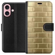 iSecrets - Plånboksfodral till Apple iPhone 16 med Gyllene Murstenar