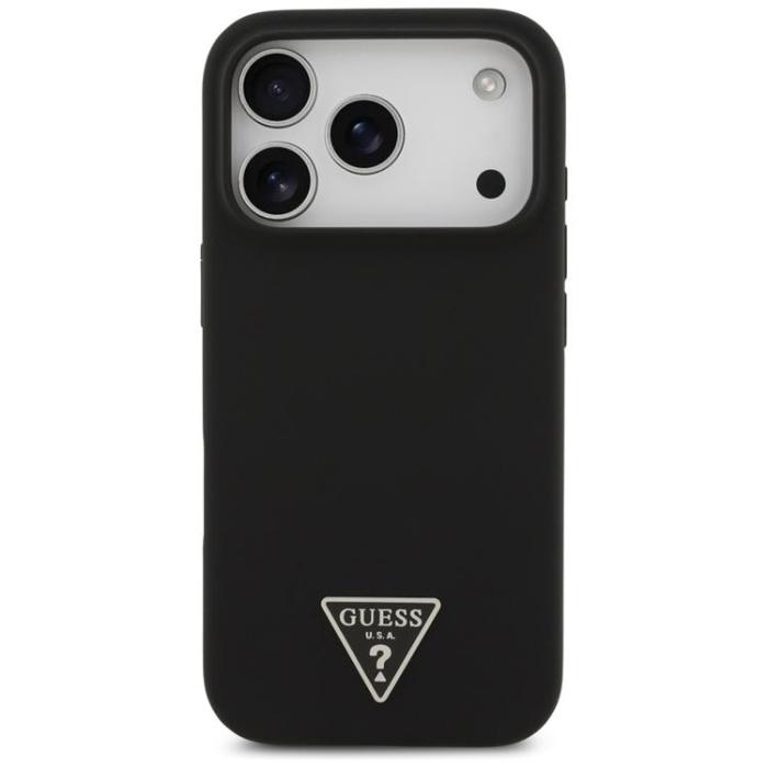Guess - Guess iPhone 17 Pro Max Mobilskal MagSafe Silikon Triangle Logo - Svart