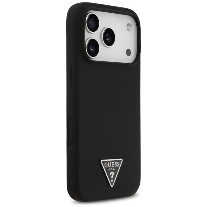 Guess - Guess iPhone 17 Pro Max Mobilskal MagSafe Silikon Triangle Logo - Svart