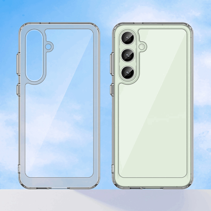 OEM - Galaxy S24 FE Mobilskal Outer Space med Ram - Transparent