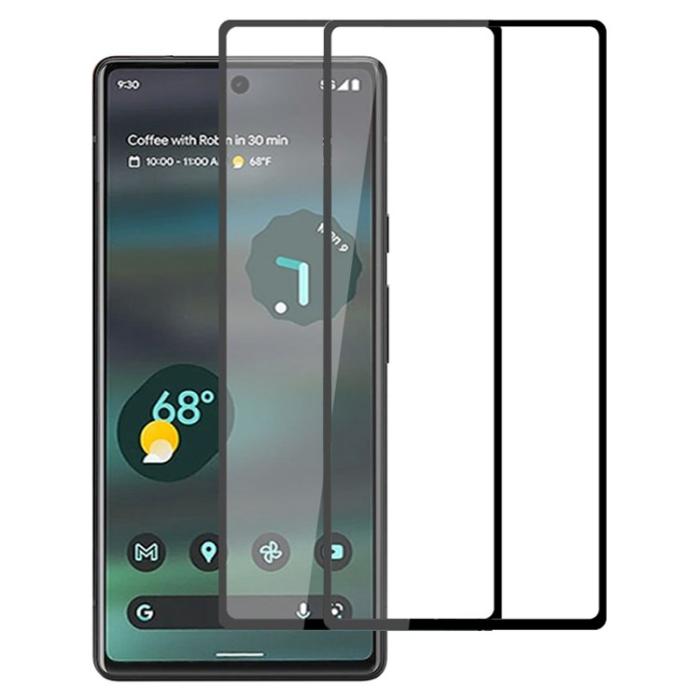 A-One Brand - [2-PACK] Google Pixel 6a Härdat Glas Skärmskydd Full Glue - Svart