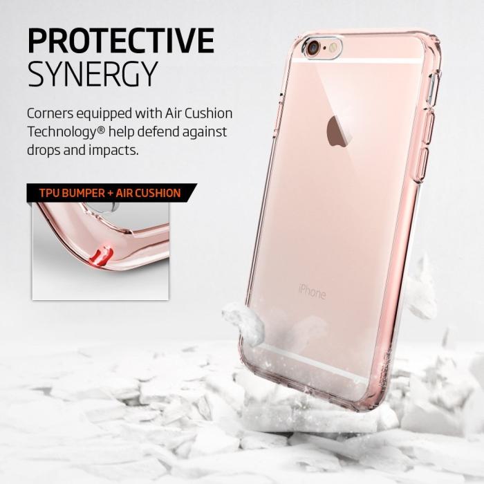 Spigen - Spigen Ultra Hybrid Skal till iPhone 6S Plus - RoseGold