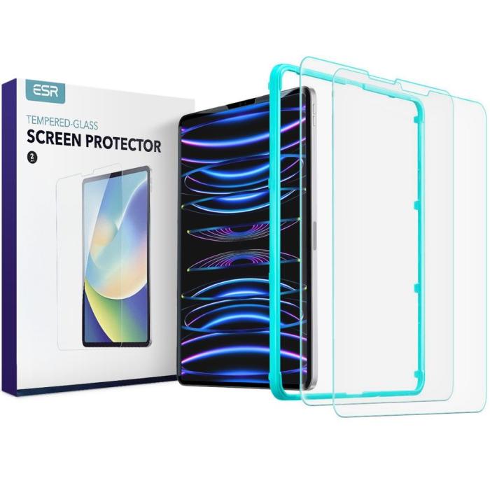 ESR - ESR [2-PACK] iPad Pro 12.9 (2022/2021/2020) Härdat Glas Skärmskydd - Clear