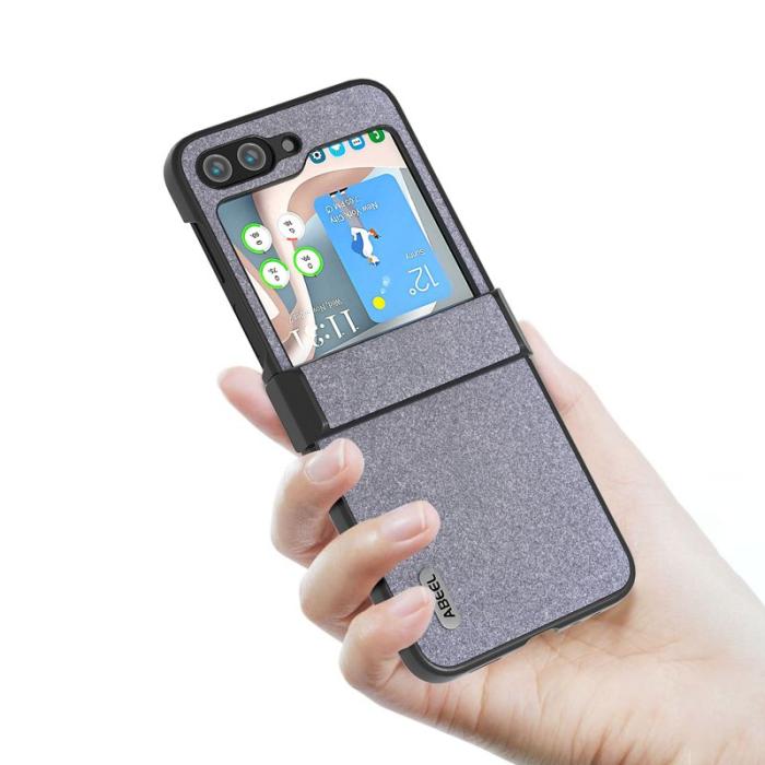 ABEEL - ABEEL Samsung Galaxy Z Flip7 FE 5G Fodral KonstLäder Glittrig Svart