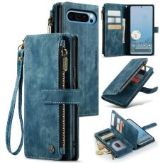 Caseme - CASEME Konstl&auml;der Pl&aring;nboksfodral f&ouml;r Google Pixel 9 Pro XL med rem - Bl&aring;
