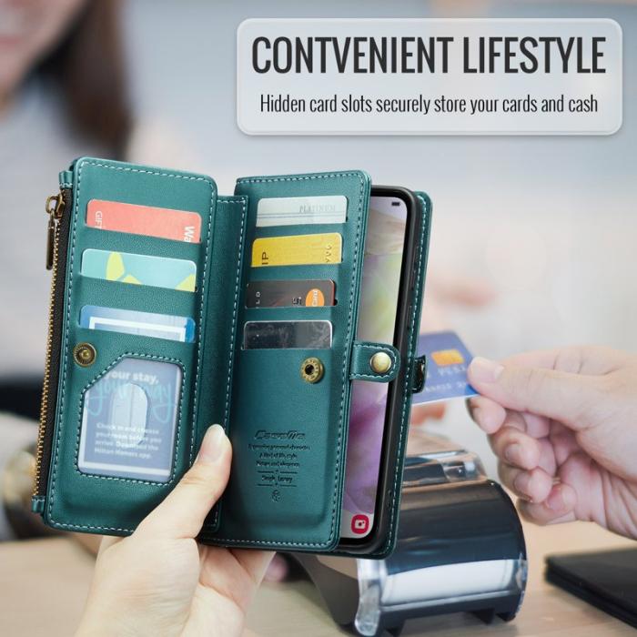 Caseme - CASEME Plånboksfodral Konstläder för Samsung Galaxy A35 5G - Grön