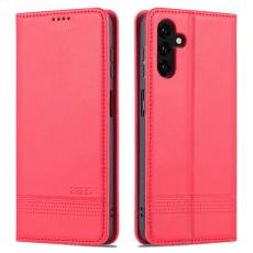 AZNS - AZNS Samsung Galaxy A13 Pl&aring;nboksfodral i Konstl&auml;der - R&ouml;d