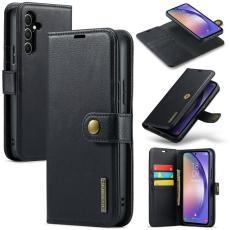DG.MING - DG.MING Galaxy A54 5G Pl&aring;nboksfodral i &Auml;kta l&auml;der med st&auml;ll - Svart
