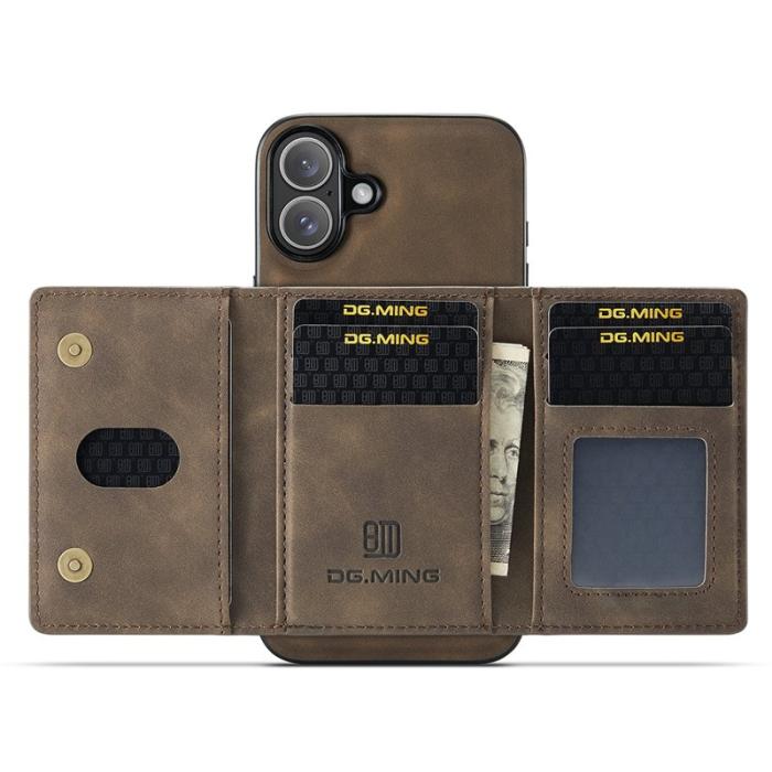 DG.MING - DG.MING M2 Series Mobilskal till iPhone 17 PU + PC + TPU - Brun