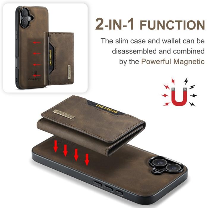 DG.MING - DG.MING M2 Series Mobilskal till iPhone 17 PU + PC + TPU - Brun