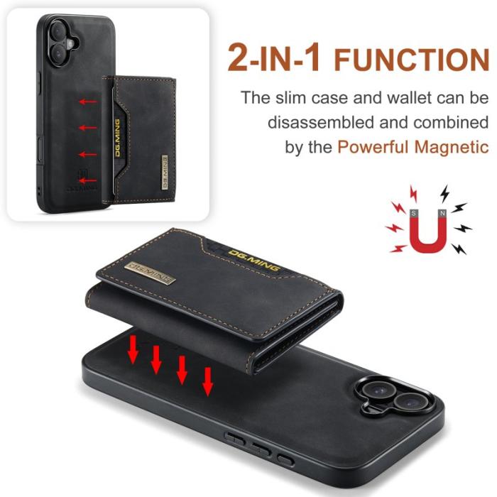 DG.MING - DG.MING M2 Series Mobilskal till iPhone 17 PU + PC + TPU - Svart