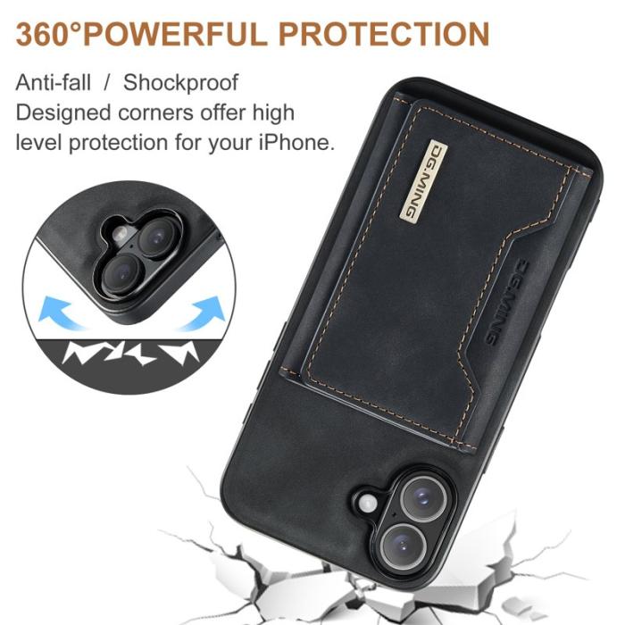 DG.MING - DG.MING M2 Series Mobilskal till iPhone 17 PU + PC + TPU - Svart