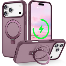 A-One Brand - iPhone 17 Pro Mobilskal MagSafe TPU+PC Kickstand - Vinröd