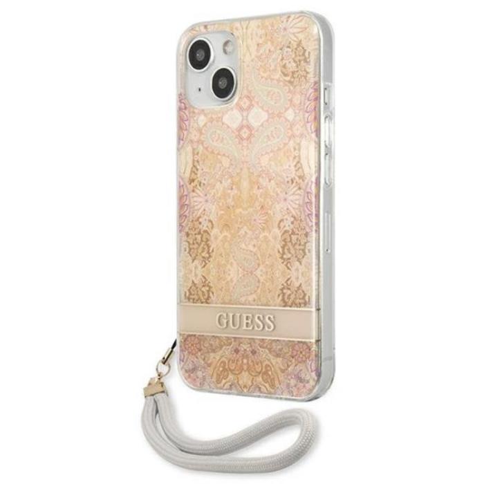 Guess - Guess iPhone 13 Mini Skal Flower Strap - Guld