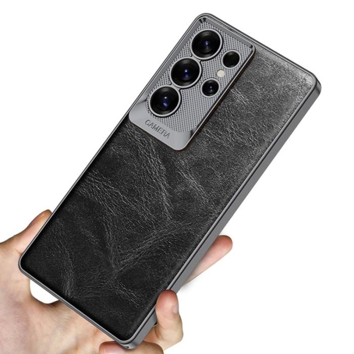 GKK - GKK Mobilskal till Samsung Galaxy S25 Ultra Waxy PU + TPU + PC - Brun