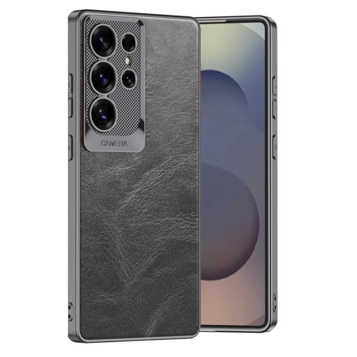 GKK - GKK Mobilskal till Samsung Galaxy S25 Ultra Waxy PU + TPU + PC - Grå