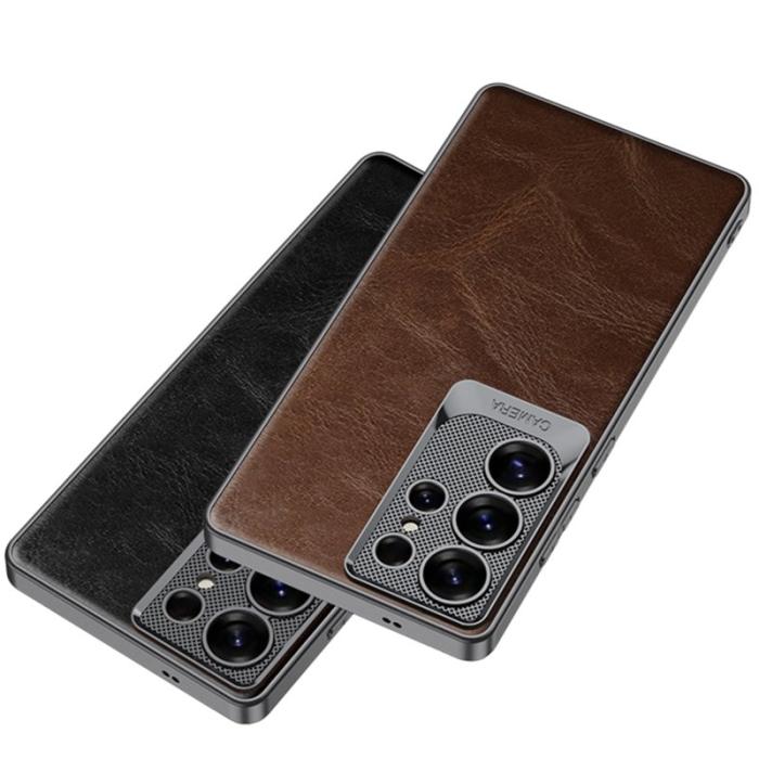 GKK - GKK Mobilskal till Samsung Galaxy S25 Ultra Waxy PU + TPU + PC - Grå