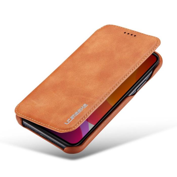 LC.imeeke - LC.IMEEKE Mobilskal till iPhone 11 Retro Stil Äkta Läder - Brun