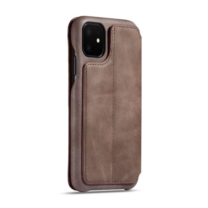LC.imeeke - LC.IMEEKE Mobilskal till iPhone 11 Retro Stil Äkta Läder - Brun
