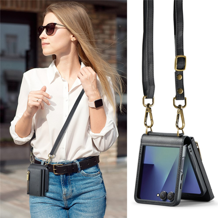 DG.MING - DG.MING Galaxy Z Flip 7 Mobilskal RFID Blocking M5 - Svart