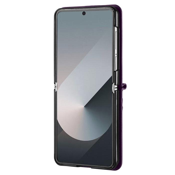 LC.imeeke - LC.IMEEKE L1 Series Fodral för Samsung Galaxy Z Flip7 - Konstläder - Lila