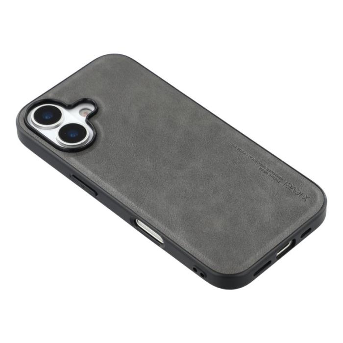 X-Level - X-LEVEL Bojue-3 Mobilskal till iPhone 17 Läderbelagt PC+TPU Grå