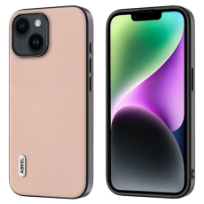 ABEEL - ABEEL iPhone 14 Mobilskal Äkta Läder Litchi - Rosa