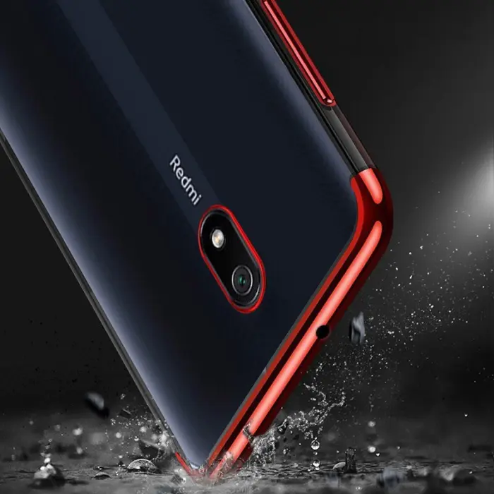 OEM - Clear skal med frame till Xiaomi Redmi 8A - Svart