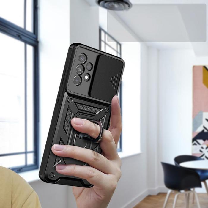 OEM - Galaxy A33 5G Skal med Ringhållare Hybrid Armor Camshield - Blå