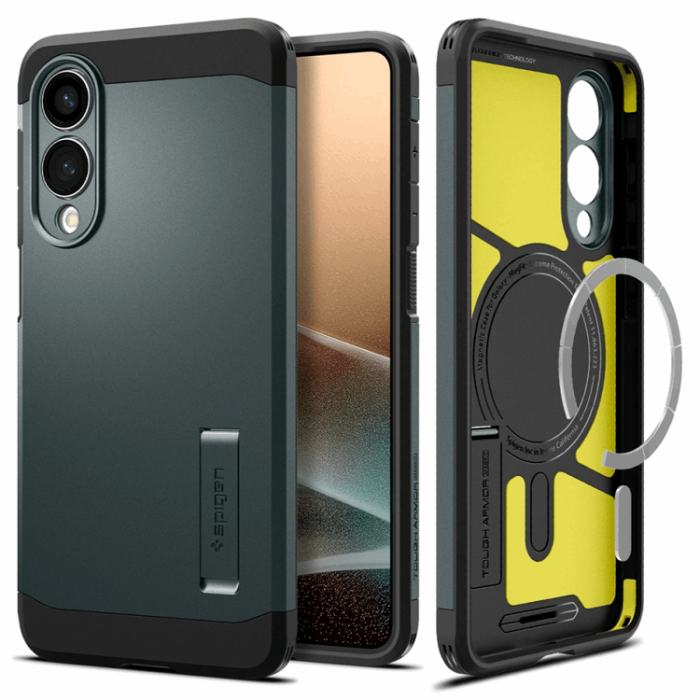 Spigen - Spigen Galaxy S25 Edge Mobilskal Magsafe Tough Armor - Grön