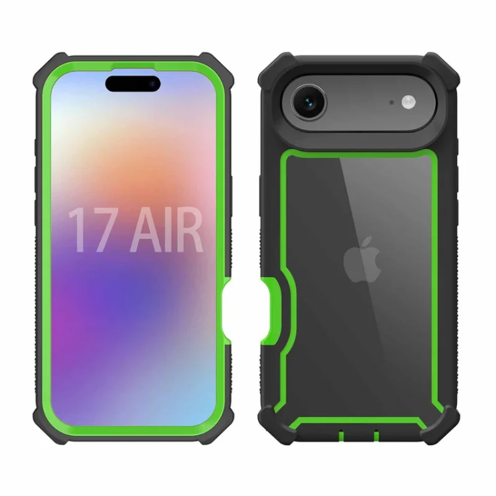 A-One Brand - iPhone 17 Air Mobilskal TPU + PC Shockproof - Svart/Grön
