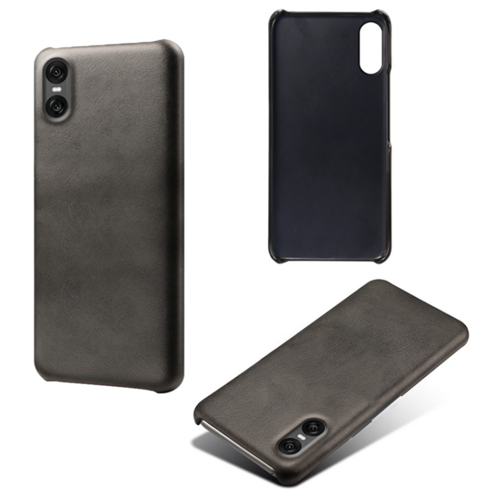 A-One Brand - Sony Xperia 10 VII Mobilskal Calfskin Texture PU-Läder - Svart