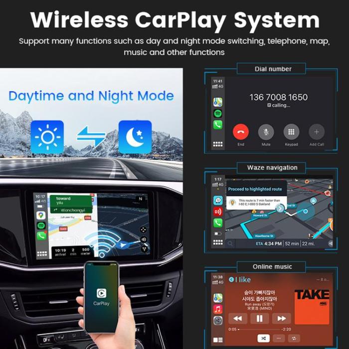 Carlinkit - Carlinkit 4.0 CPC200-CP2A Trådlös CarPlay/Android Auto Adapter
