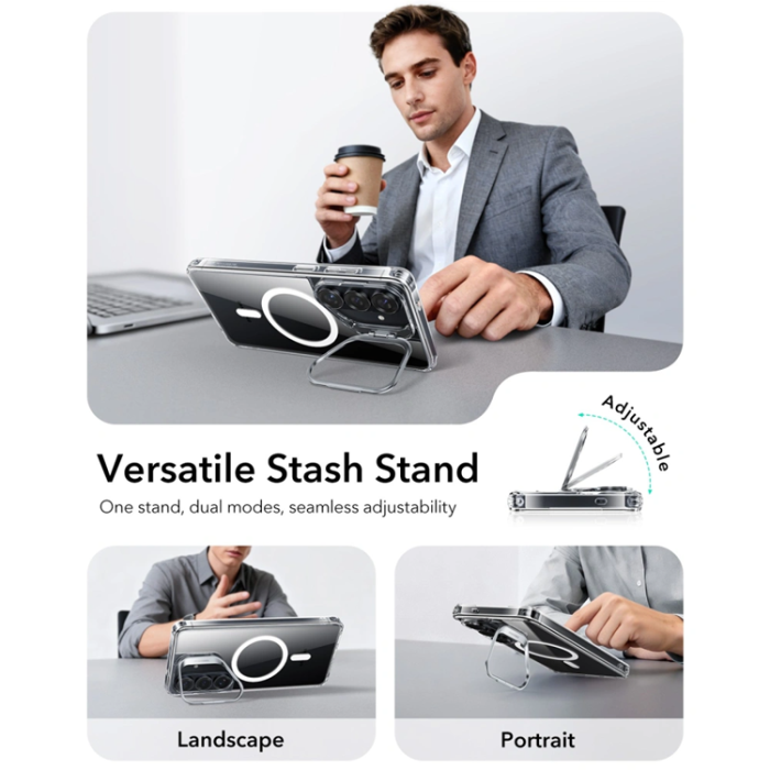 ESR - ESR Mobilskal För Galaxy S26 Plus Magsafe Classic Hybrid Kickstand - Clear